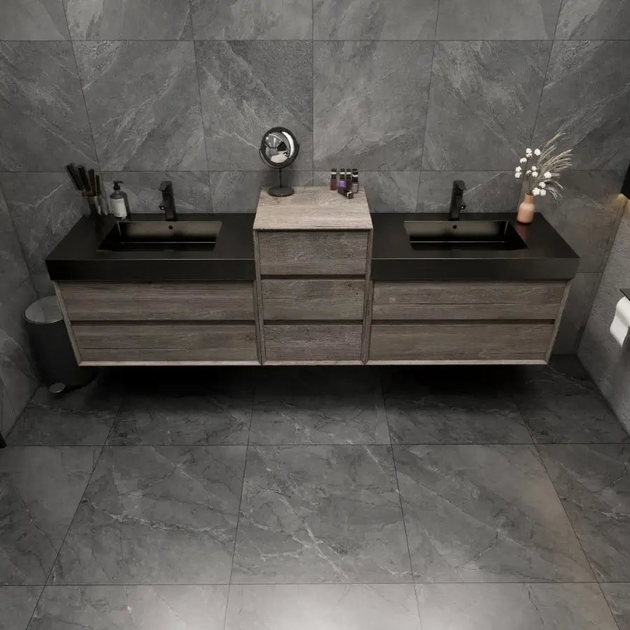 MAX 116" Wall Mounted Vanity with Double Sink