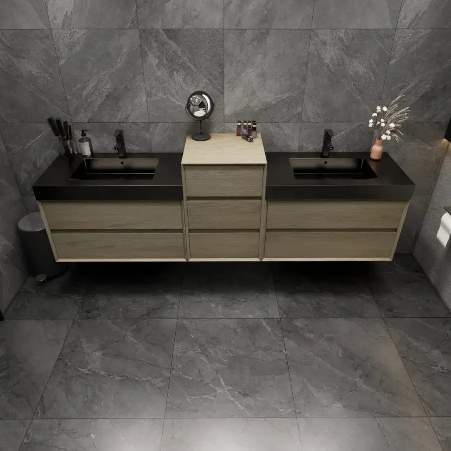 MAX 116" Wall Mounted Vanity with Double Sink