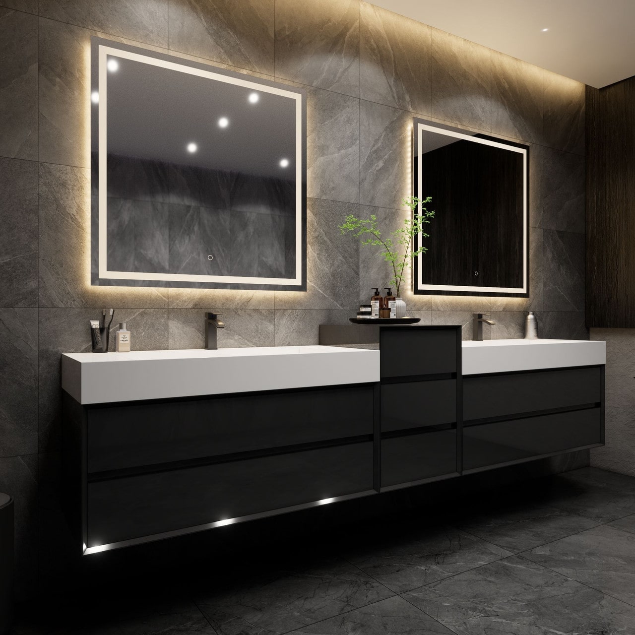 MAX 92" Wall Mounted Vanity with Double Sink