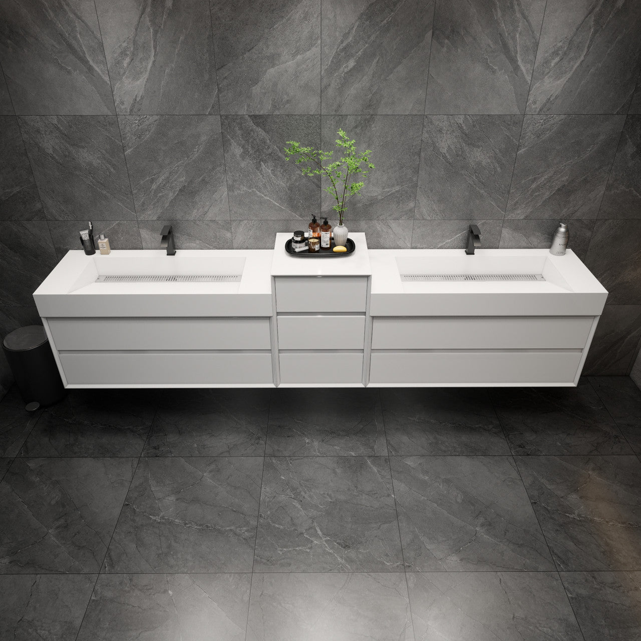 MAX 92" Wall Mounted Vanity with Double Sink