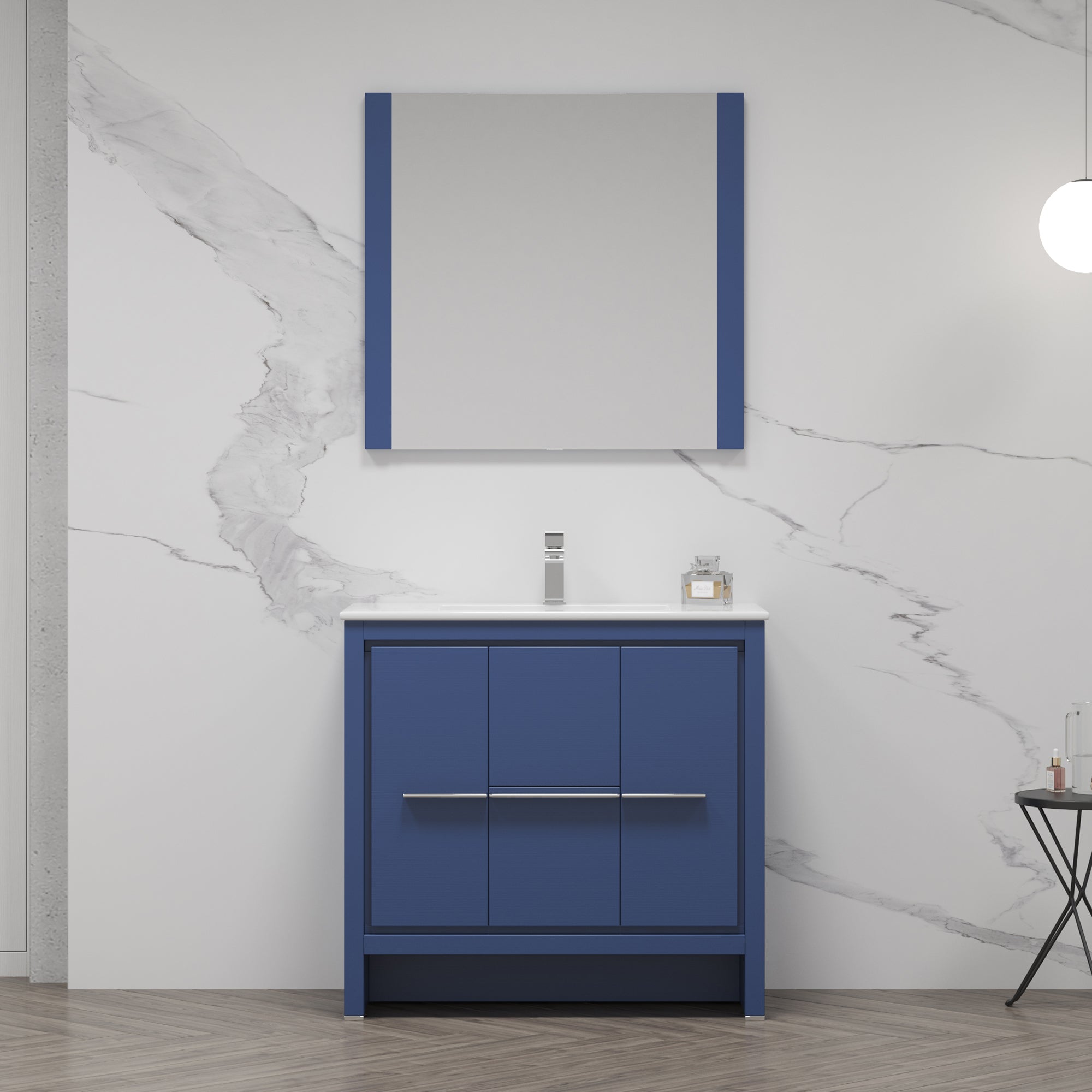 Milan 36 Inch Vanity with Ceramic Top Vanity Plus- Modern Bathroom Vanity