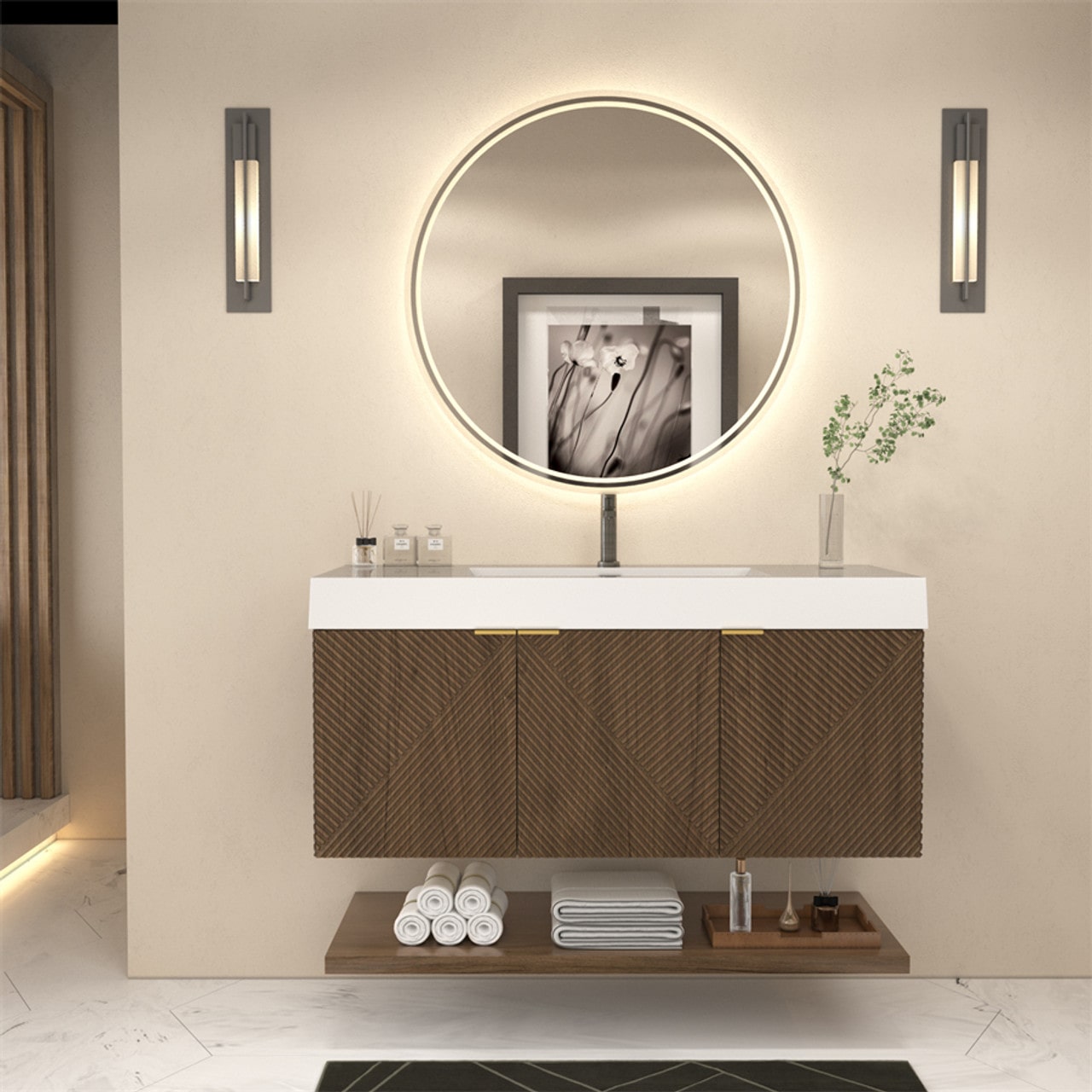 Mystique 48" Wall-Mounted Vanity with Acrylic Sink