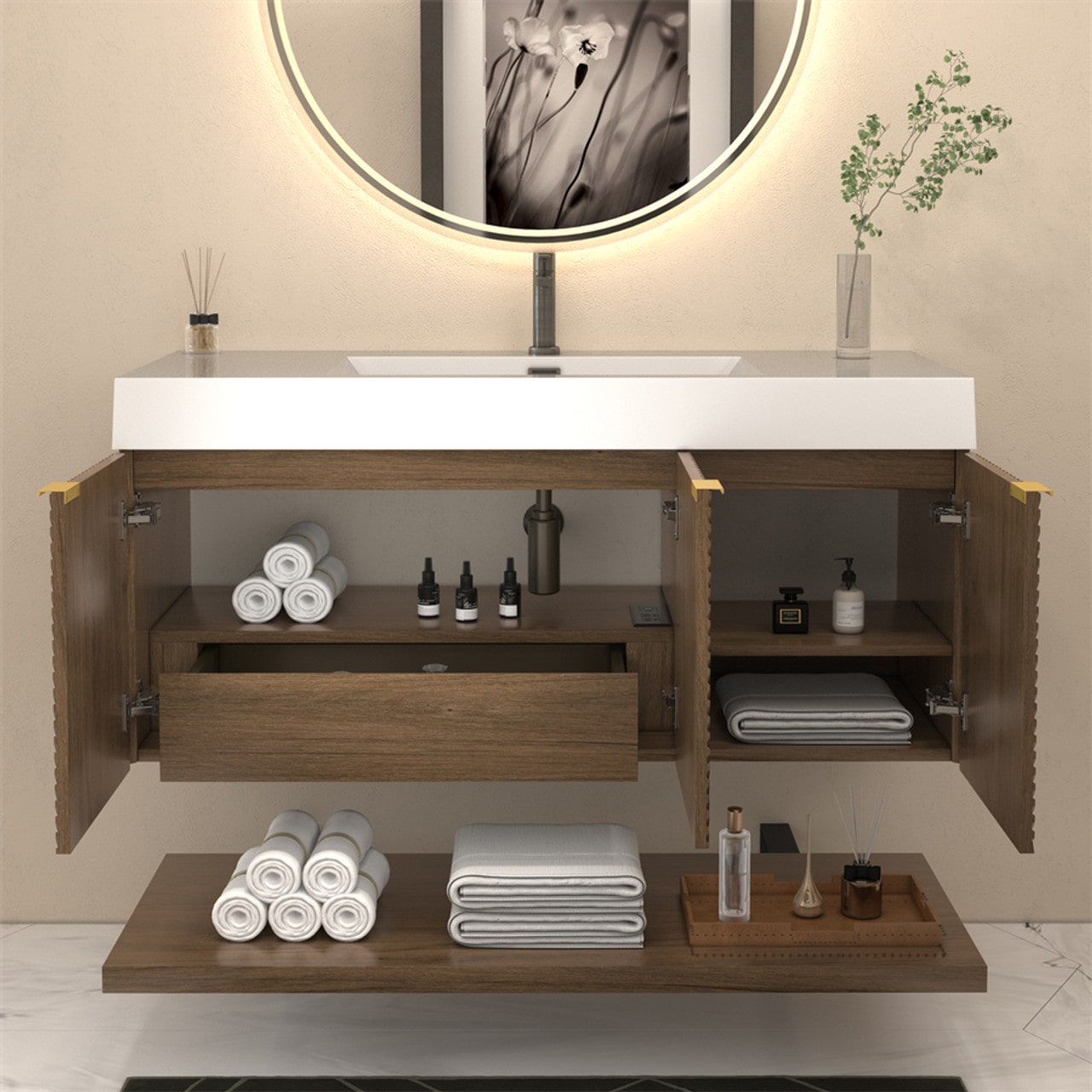 Mystique 48" Wall-Mounted Vanity with Acrylic Sink