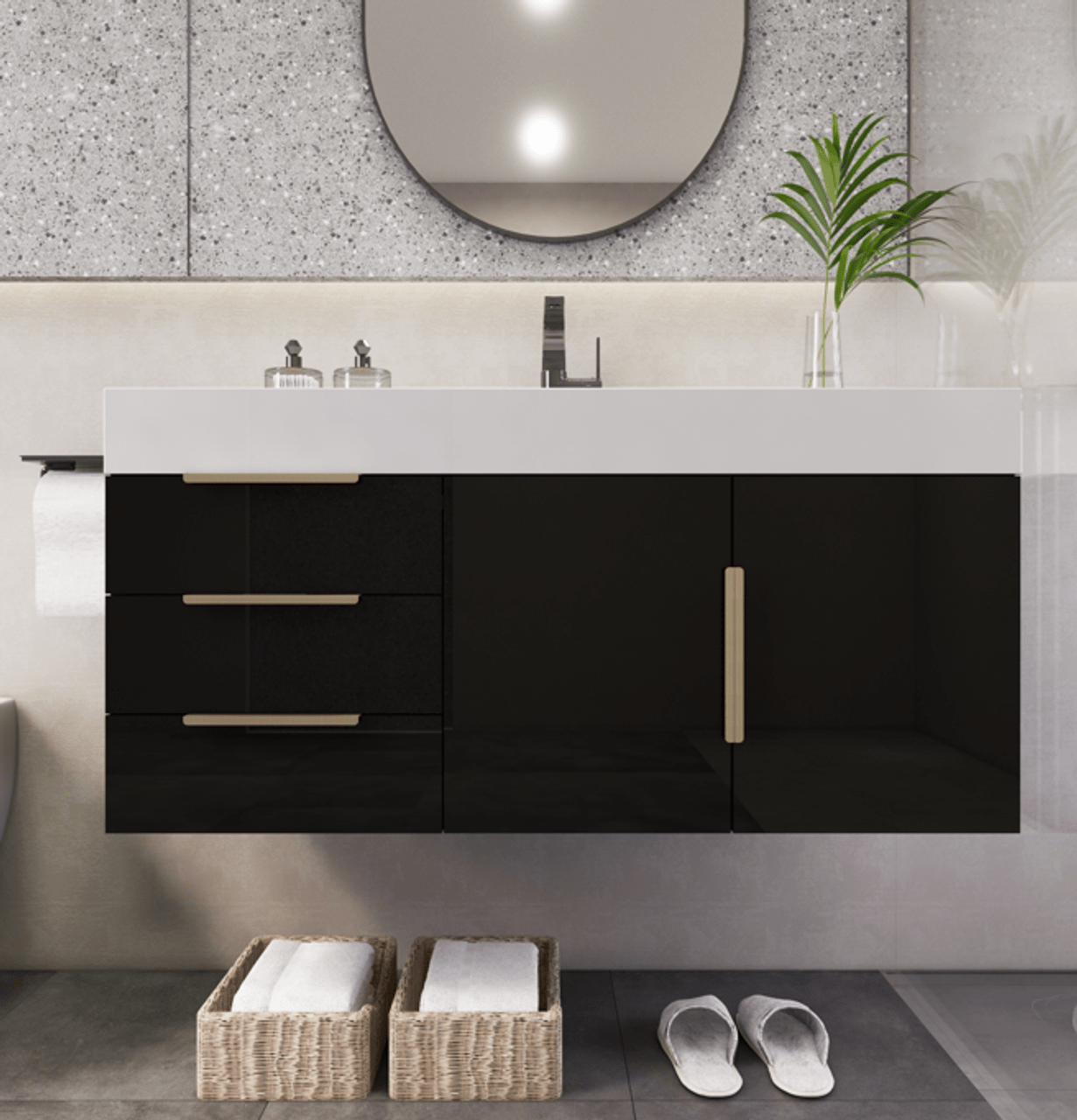 Noble 42" Wall Mount Luxury Bathroom Vanity with Acrylic Sink