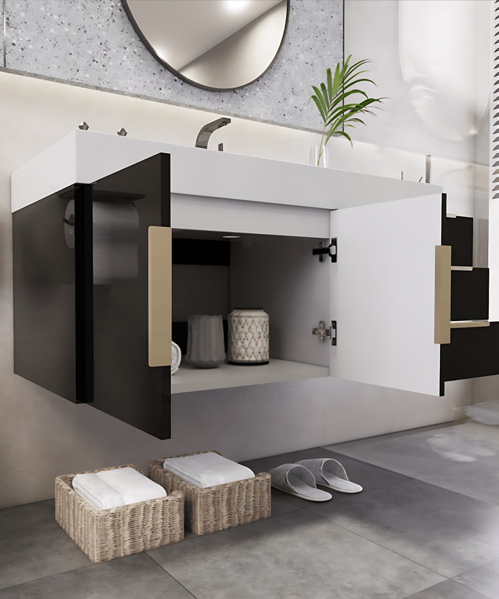 Premium Floating Vanities that maximizes storage for your next bathroom remodel!
