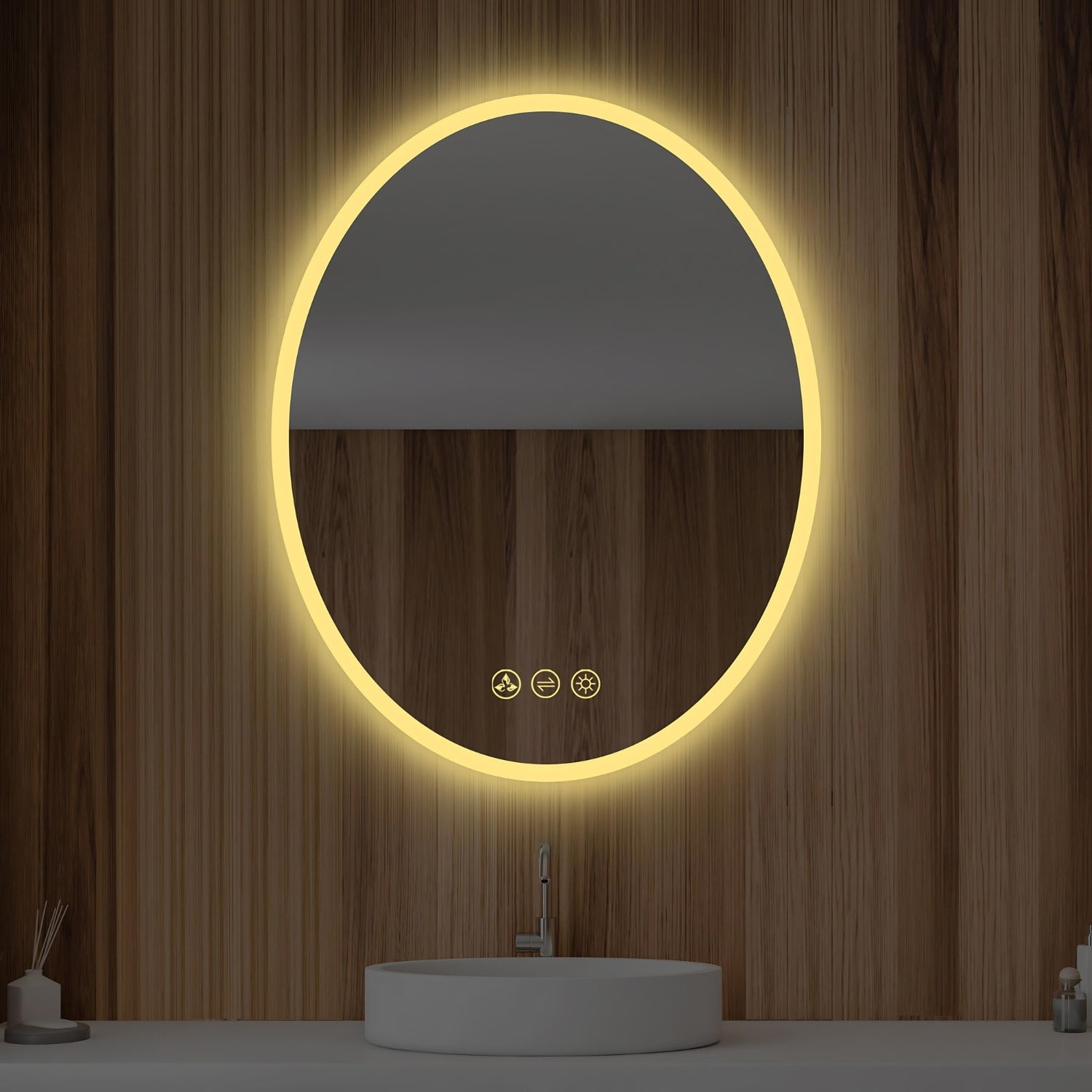 Illuminated Mirrors like the Oval from blossom will brighten up your space with beauty.