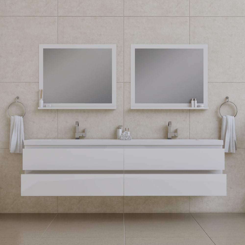 Paterno 84" Wall Mounted Double Bathroom Vanity
