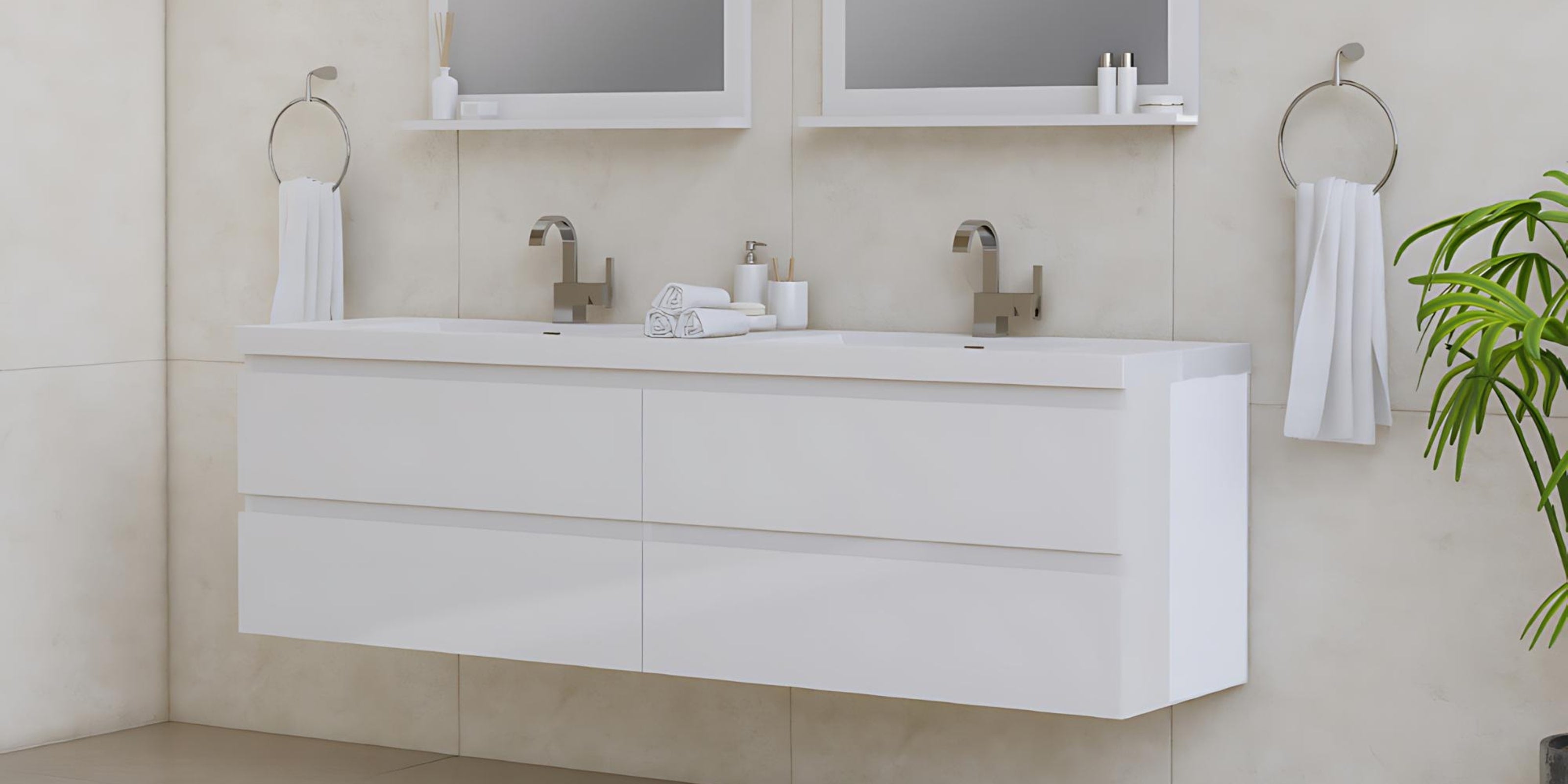 Solid wood floating vanities perfect for your bathroom makeover