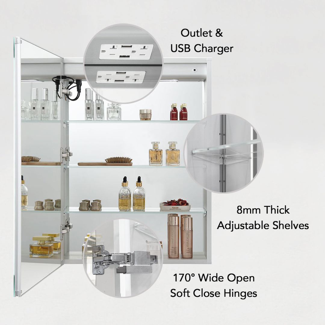 Pillar – 24 Inches LED Medicine Cabinet Vanity Plus
