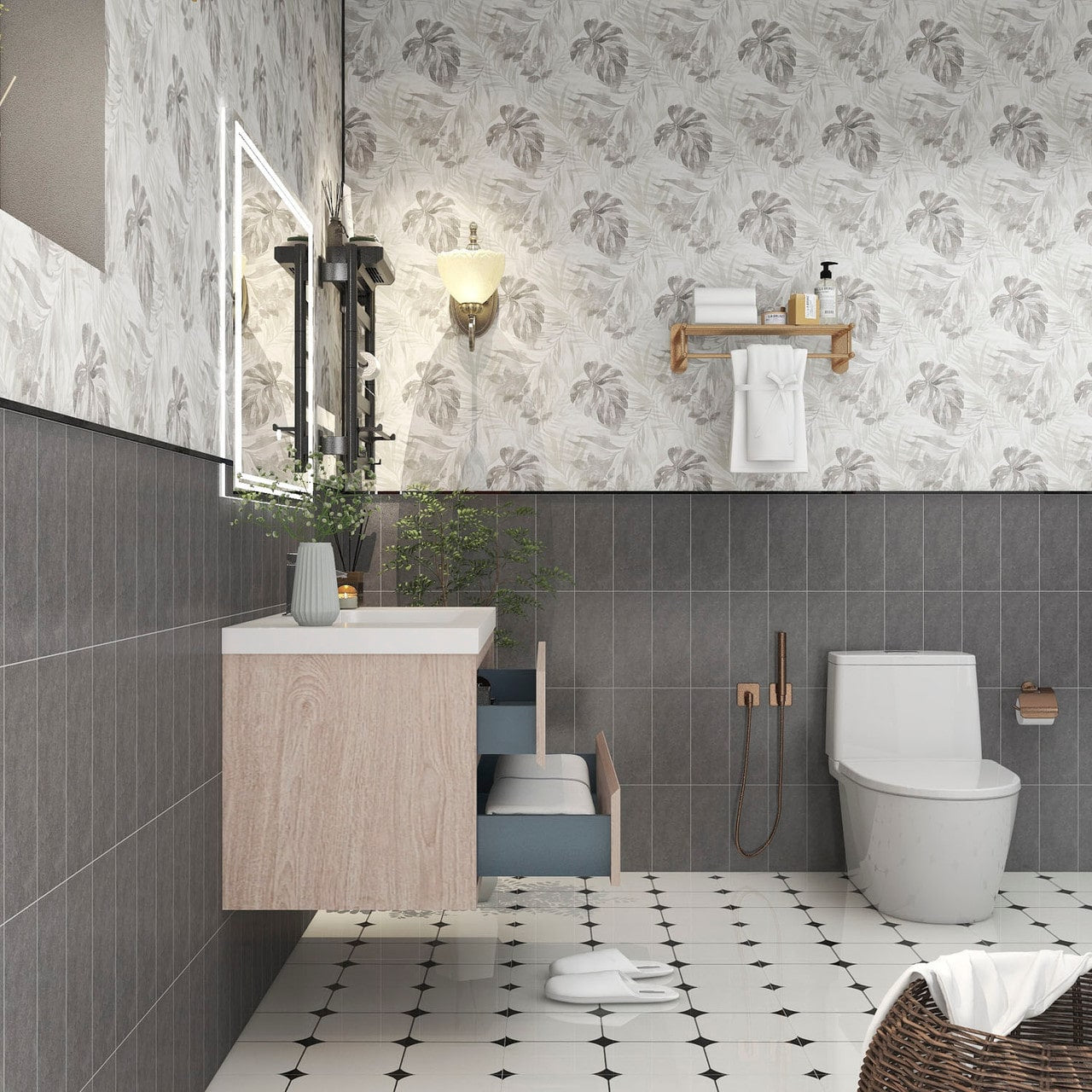 Louis 42" Modern Wall-Mounted Vanity