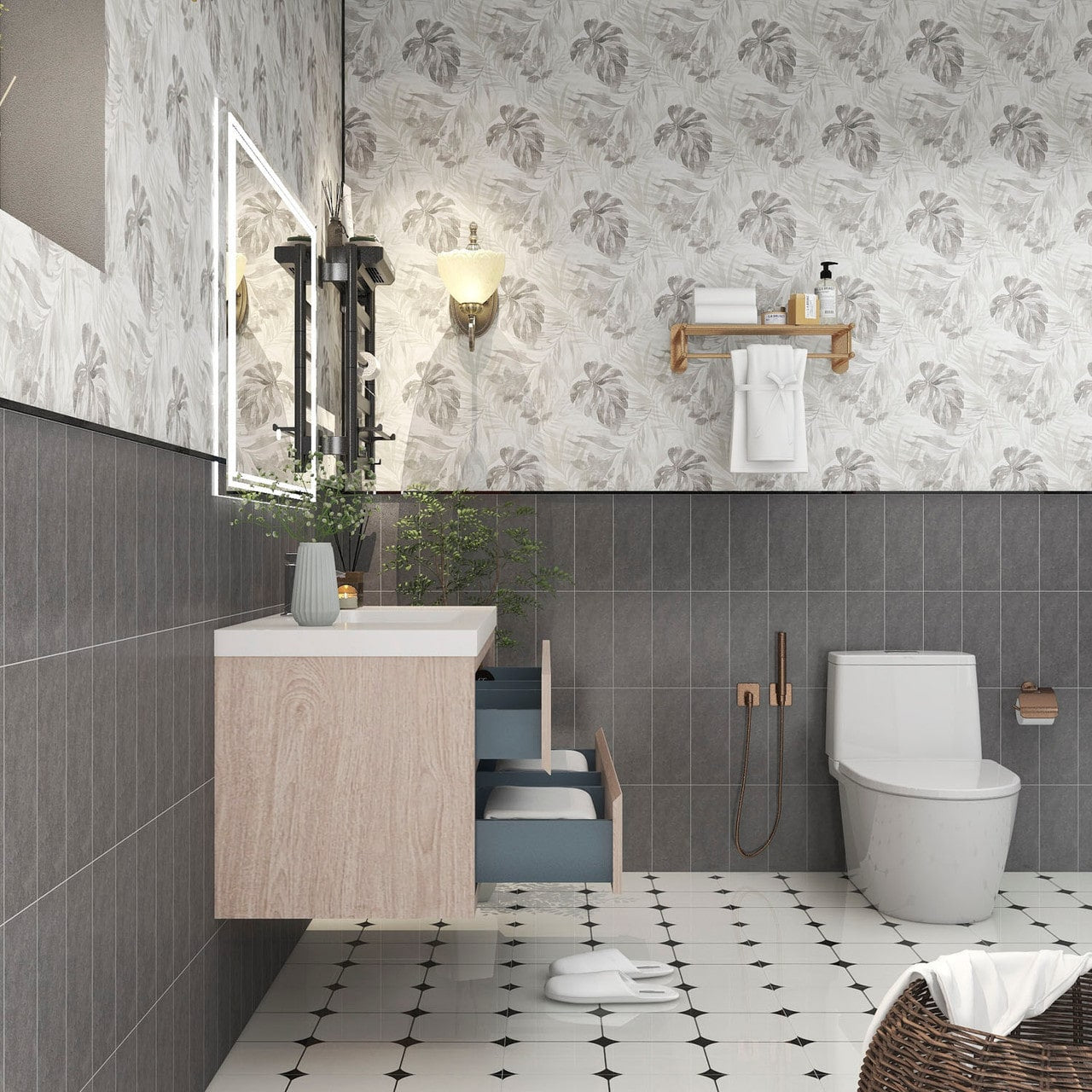 Louis 48" Modern Wall-Mounted Vanity