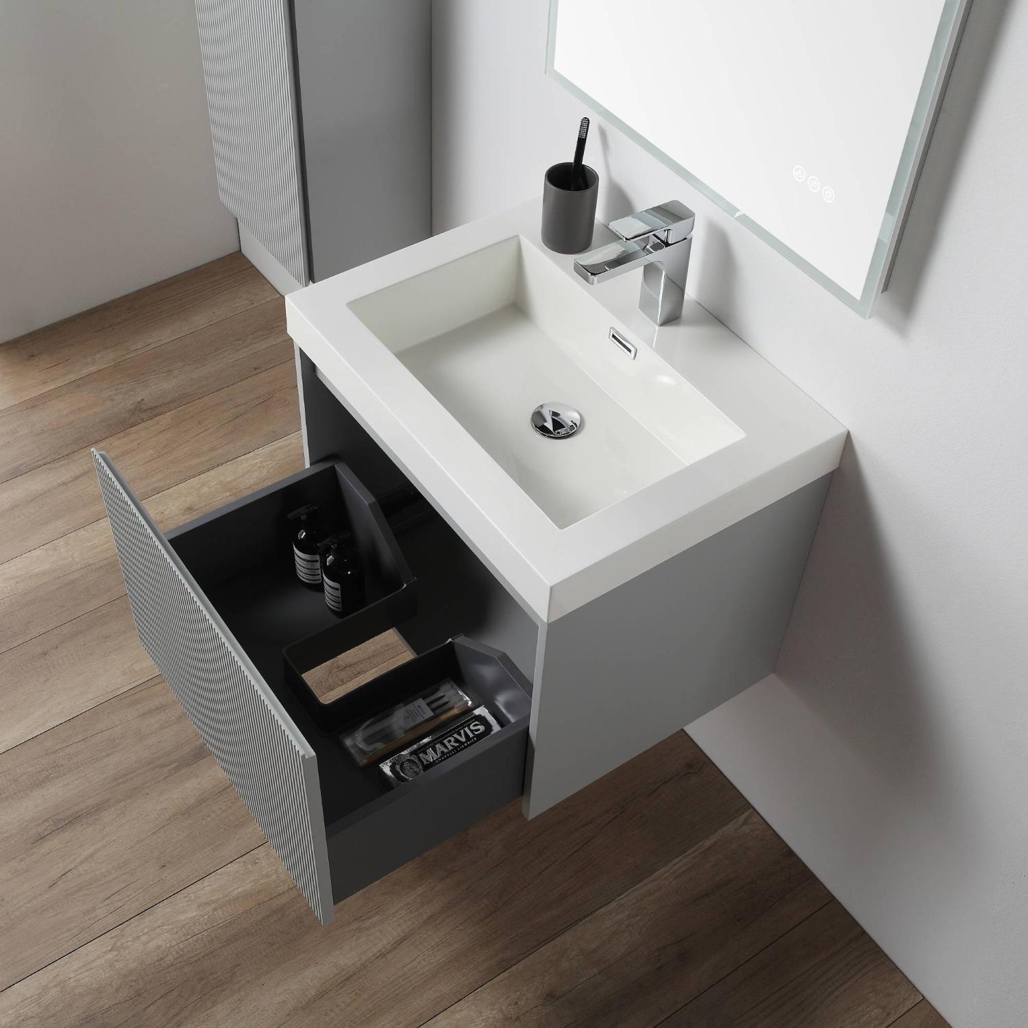 Positano 24″ Vanity with Acrylic Sink Vanity Plus - Luxury Bathroom Vanity