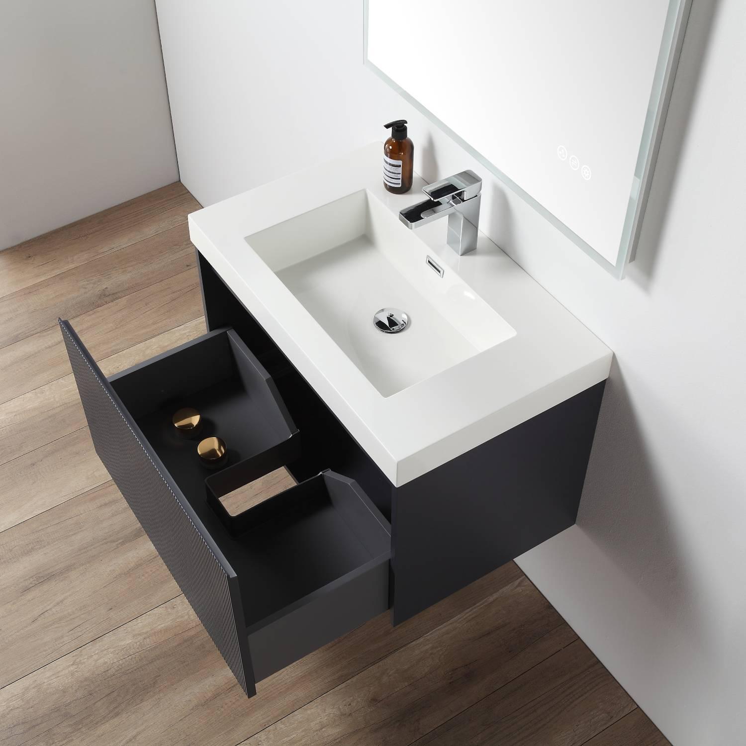 Positano 30″ Vanity with Acrylic Sink - Luxury Bathroom Vanity