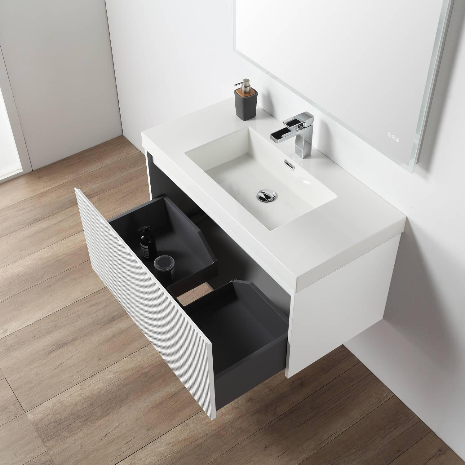 Positano 36″ Vanity with Acrylic Sink Vanity Plus - Luxury Bathroom Vanity