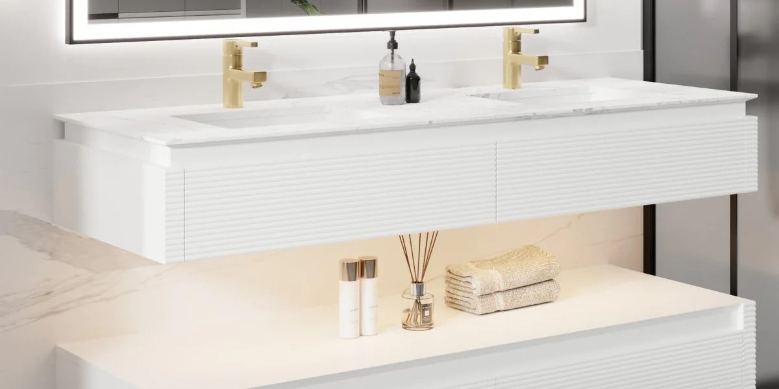 Crafted by elegance incarnate, this Luxury Bathroom Vanity has no competitors.