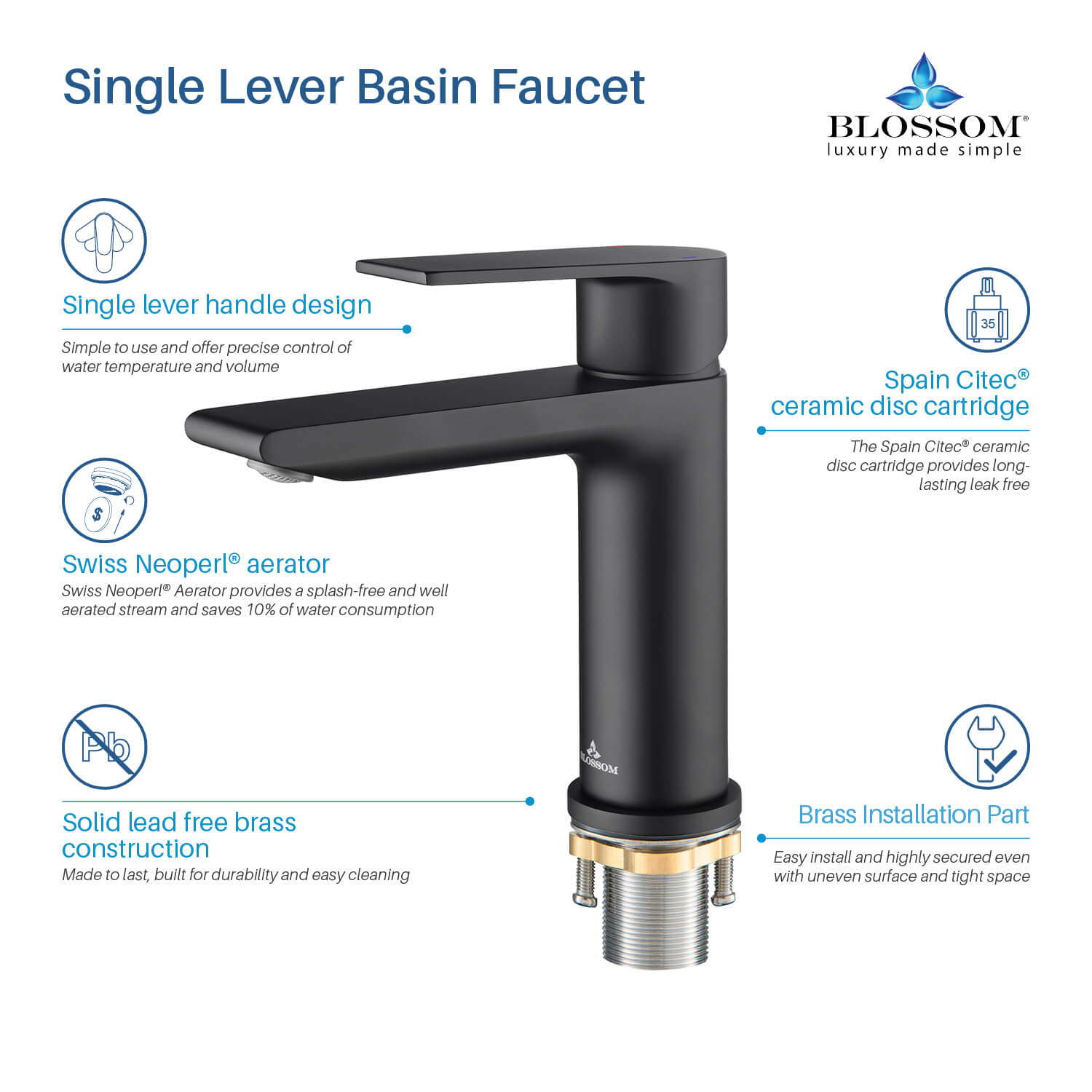 Single Handle Lavatory Faucet Nimbus Vanity Plus