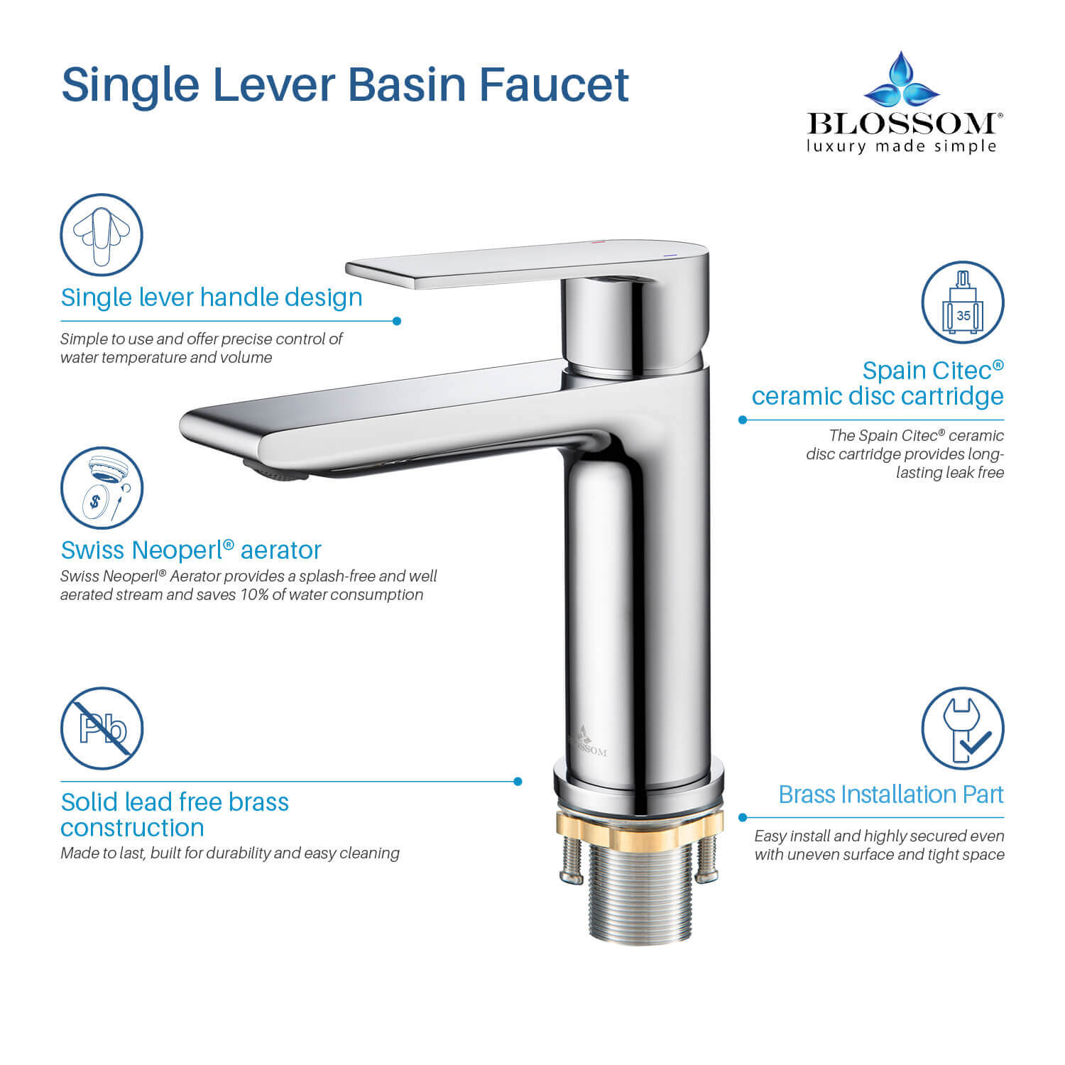 Single Handle Lavatory Faucet Nimbus Vanity Plus