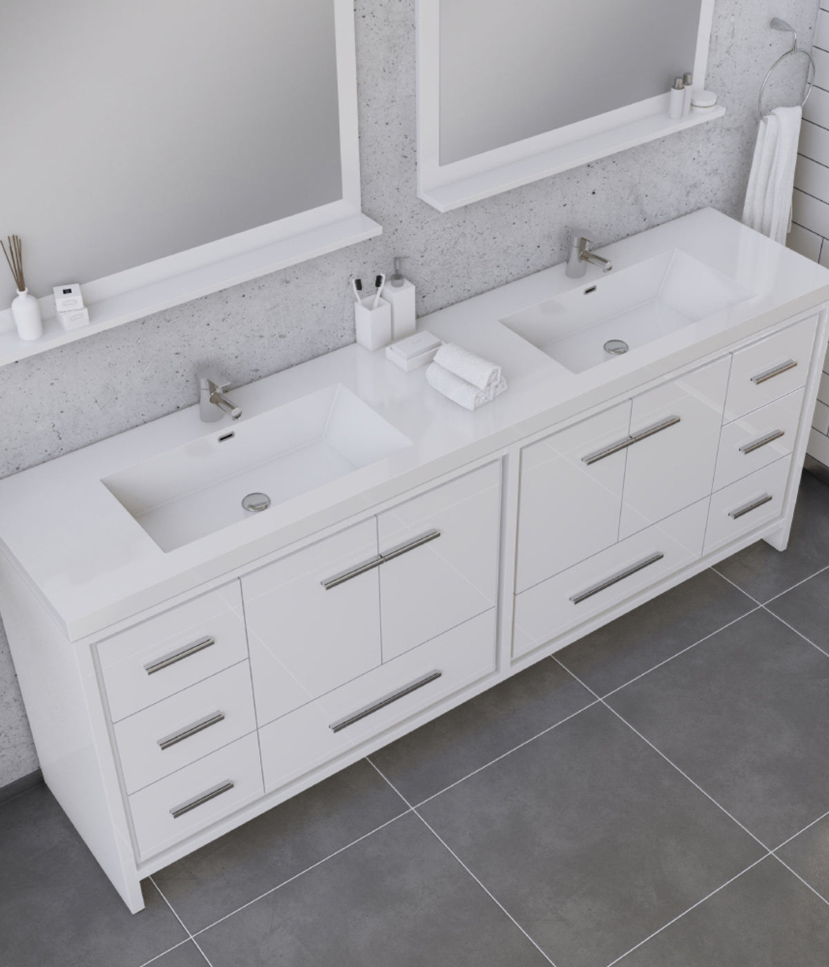 Sortino 84 inch bathroom wood vanity is the premier All Wood vanity for your next bathroom remodel