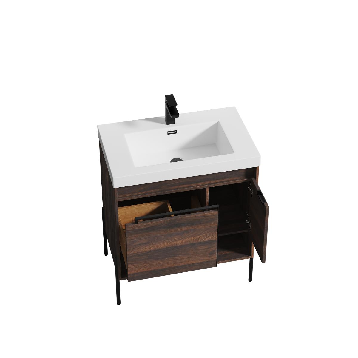 Turin 30″ Oak Bathroom Vanity and Sink - Modern Bathroom Vanity