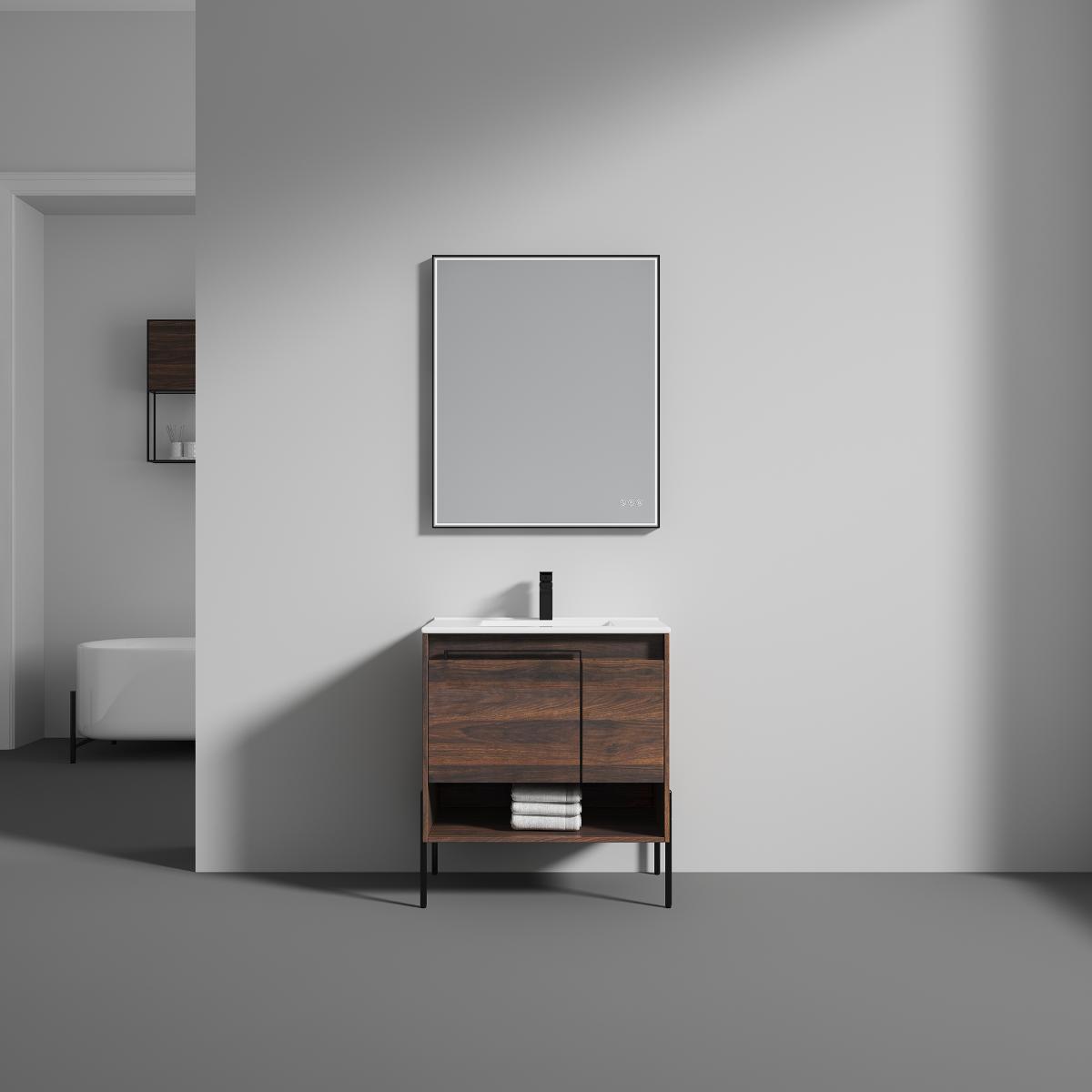 Turin 30″ Cali Walnut Bathroom Vanity with SInk - Modern Bathroom Vanity