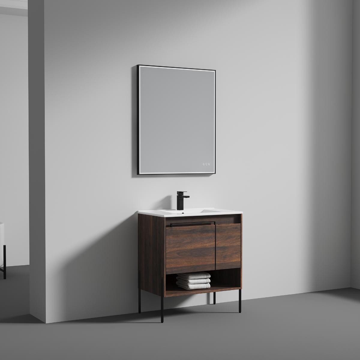 Turin 30″ Cali Walnut Bathroom Vanity with Sink - Modern Bathroom Vanity
