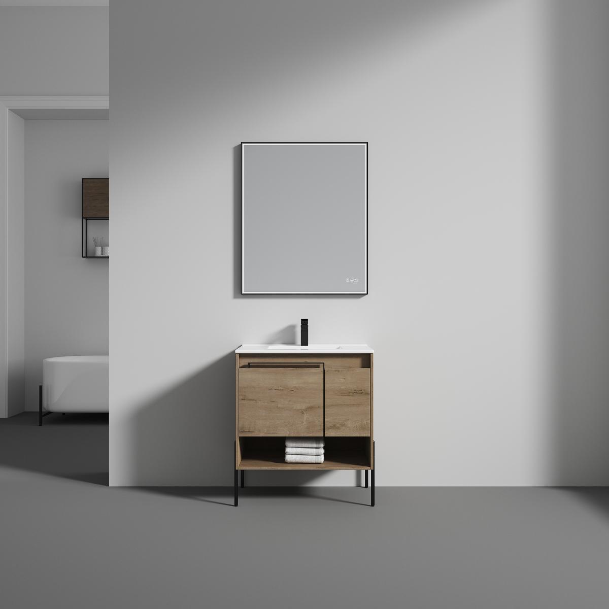 Turin 30″ Oak Bathroom Vanity with Sink - Modern Bathroom Vanity