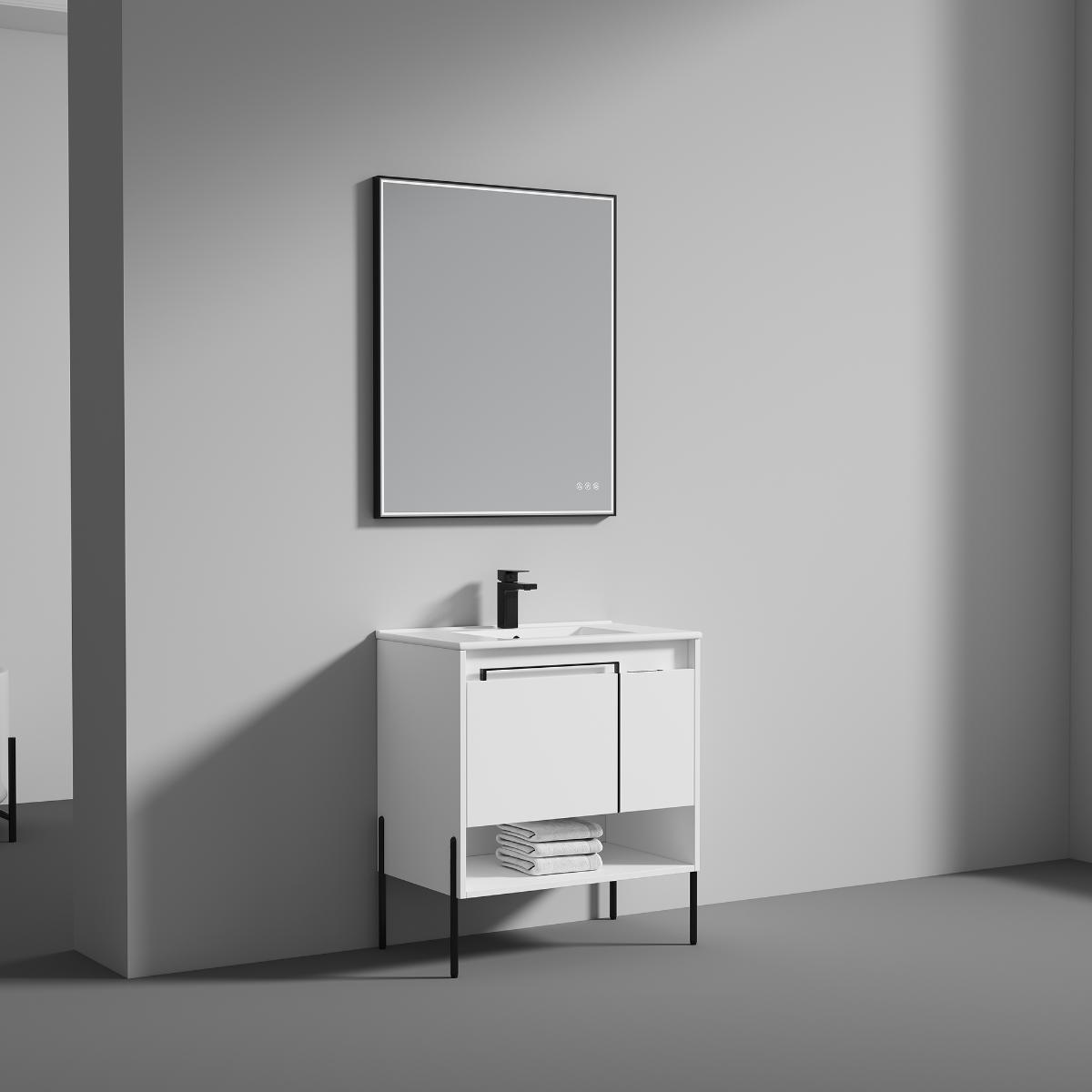 Turin 30″ White Bathroom Vanity - Modern Bathroom Vanity