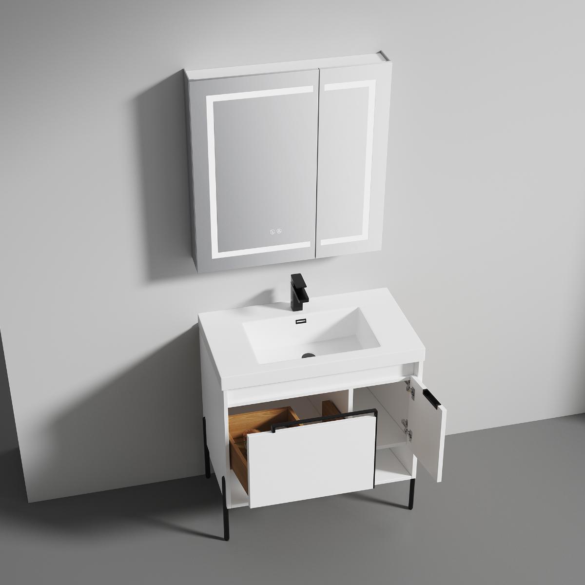 Turin 36″ Vanity with Top - Modern Bathroom Vanity