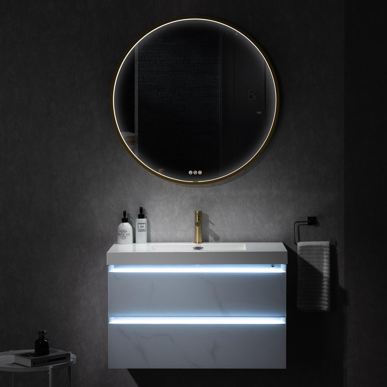 Jena 30" Bathroom Vanity with Acrylic Top - Luxury Bathroom Vanity
