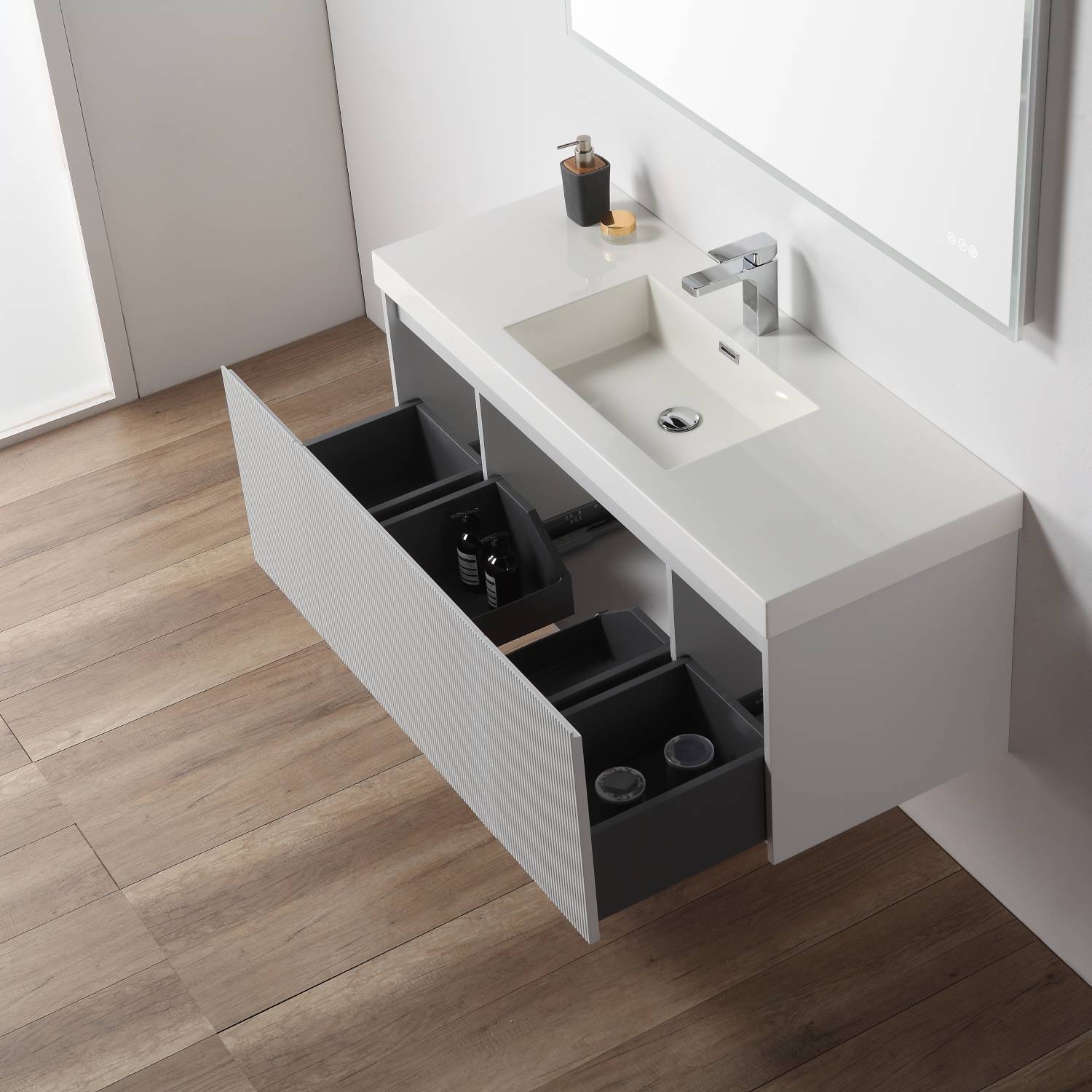 Positano 48" Luxury Single Bathroom Vanity with Acrylic Sink