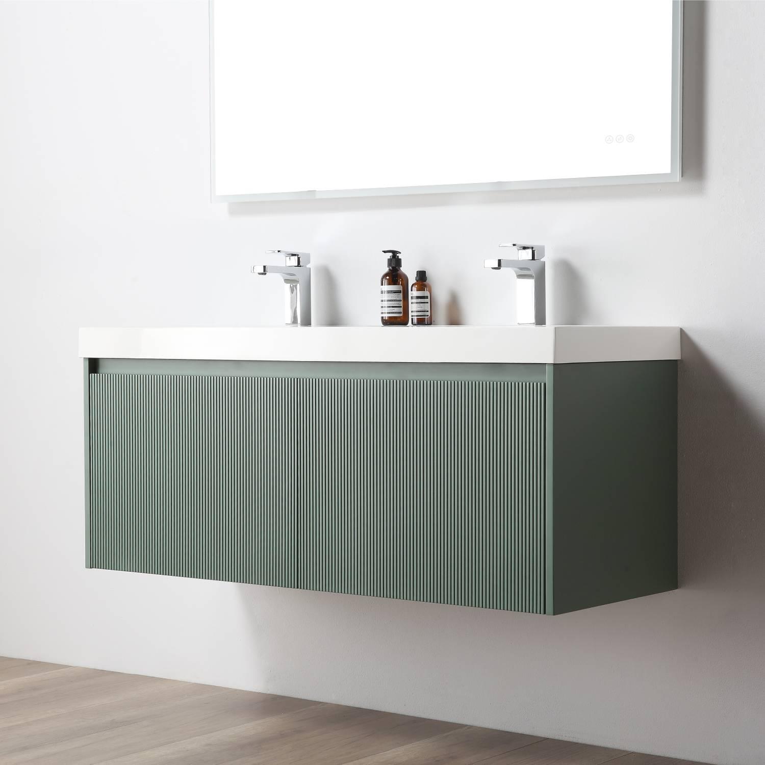 Positano 48" Luxury Double Bathroom Vanity with Acrylic Sink