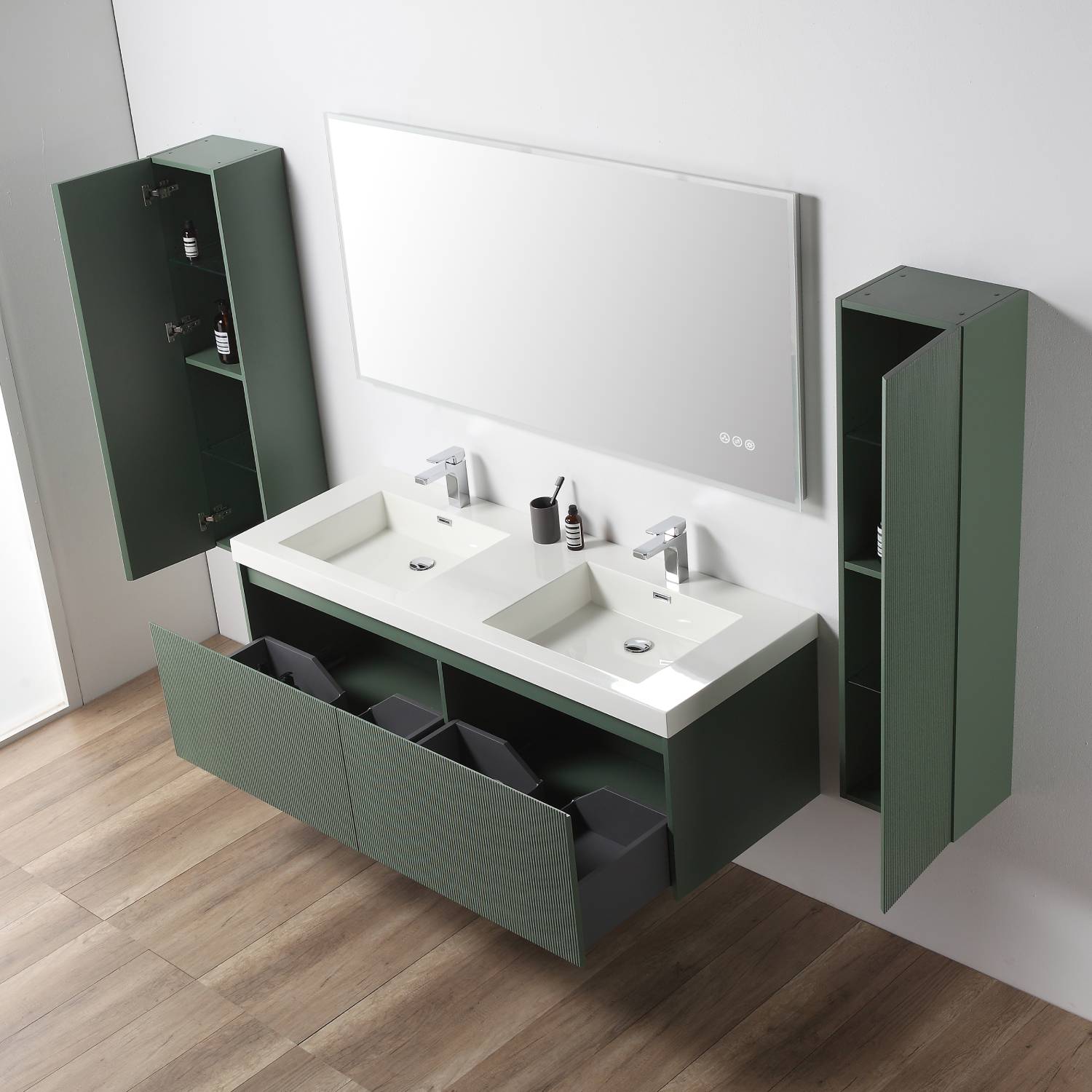 Positano 60" Luxury Double Bathroom Vanity with Acrylic Sink