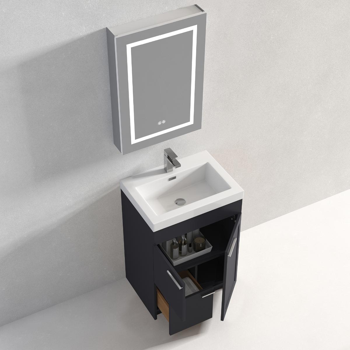 Hanover 24" Bathroom Vanity with Acrylic Top - Contemporary Bathroom Vanity