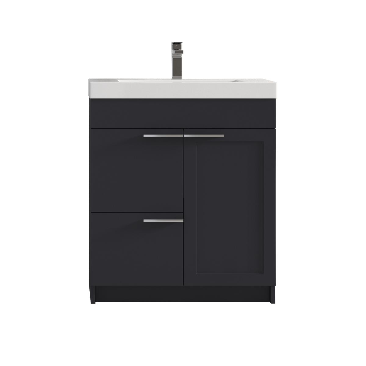 Hanover 30″ Free-Standing Vanity with Acrylic Top - Contemporary Bathroom Vanity