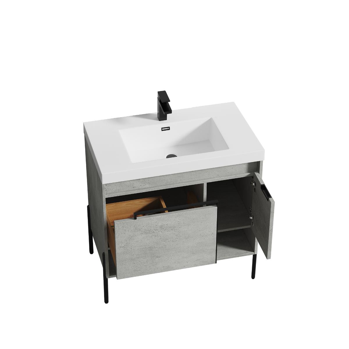 Turin 36″ Grey Vanity with Sink - Modern Bathroom Vanity
