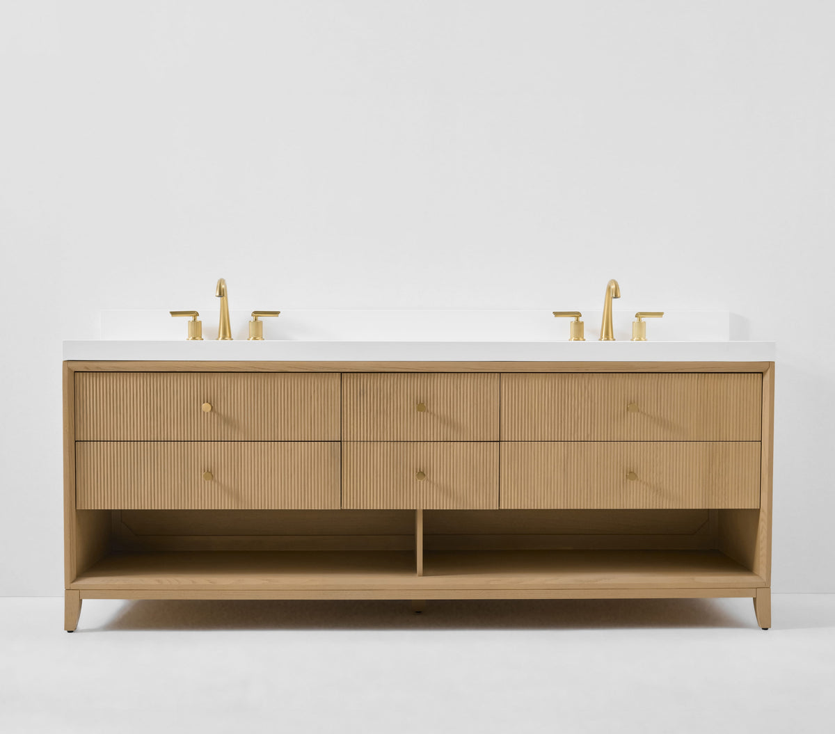 Momo 84" Bath Vanity Set with Alpine White Quartz Top