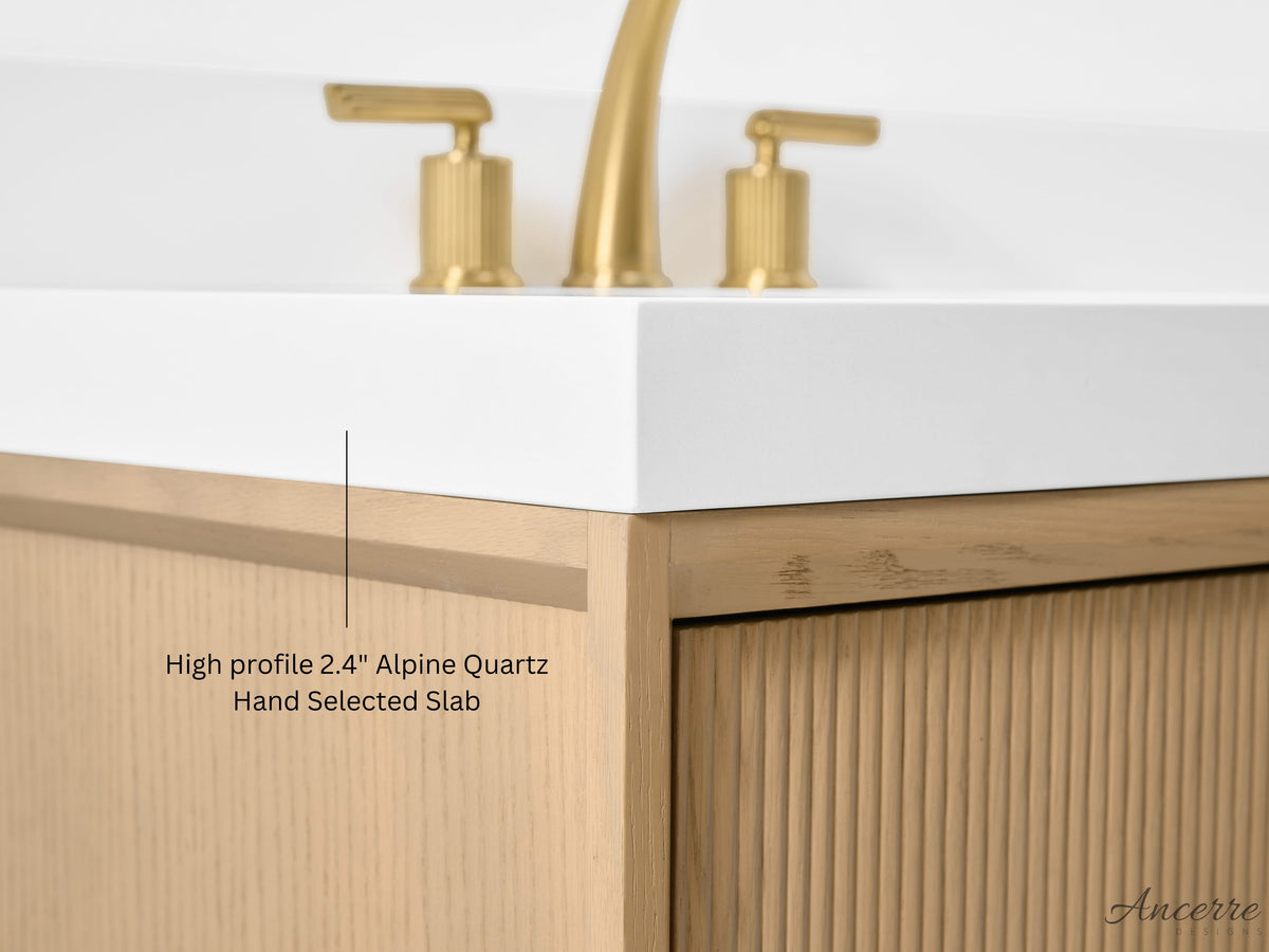 Momo 84" Bath Vanity Set with Alpine White Quartz Top
