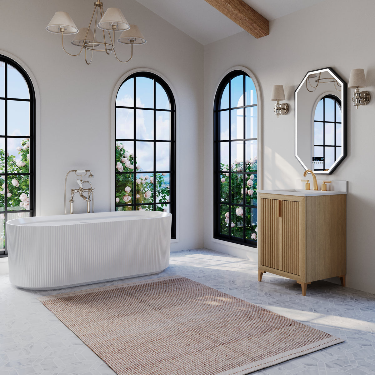 Ancerre Designs Turlington 24-inch Oak vanity - Bathroom angled view