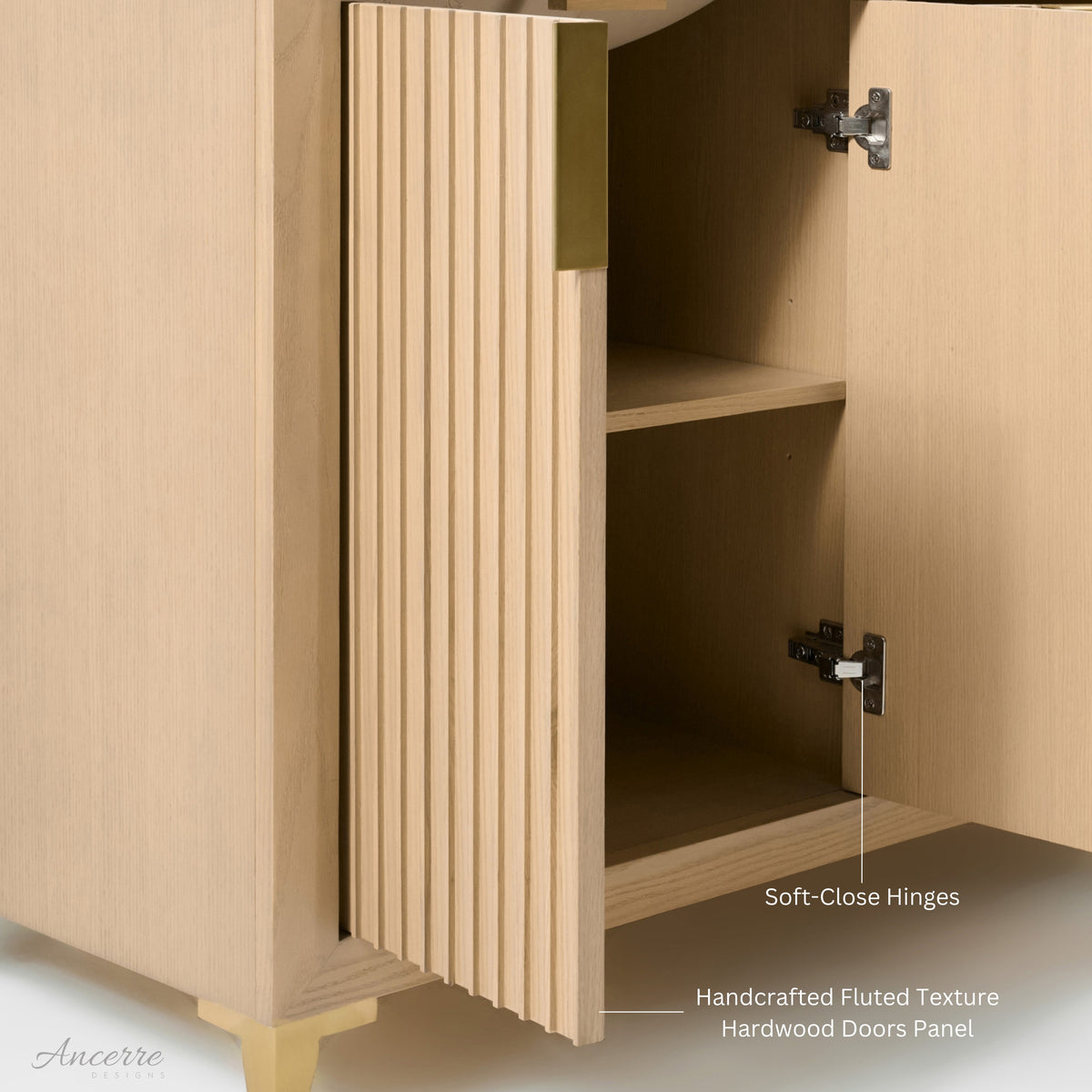 Ancerre Designs Turlington 24-inch Oak vanity - Soft-close hinges and doors