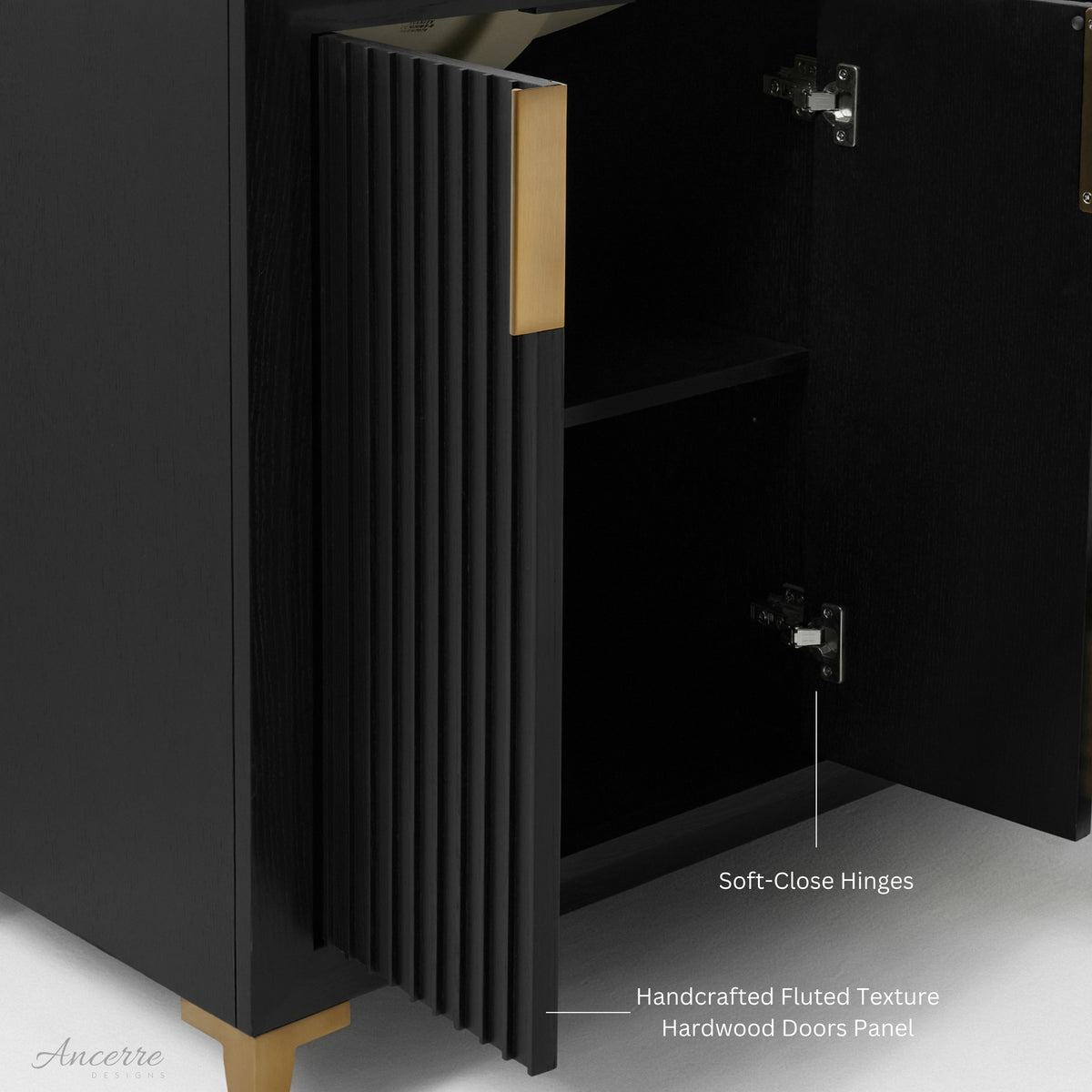 Ancerre Designs Turlington 24-inch Black Oak vanity - Soft-close hinges and doors