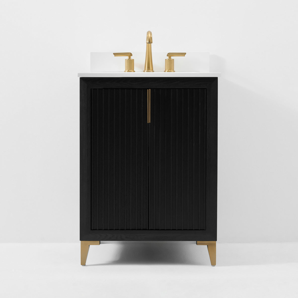 Ancerre Designs Turlington 24-inch Black Oak vanity - Standalone front view