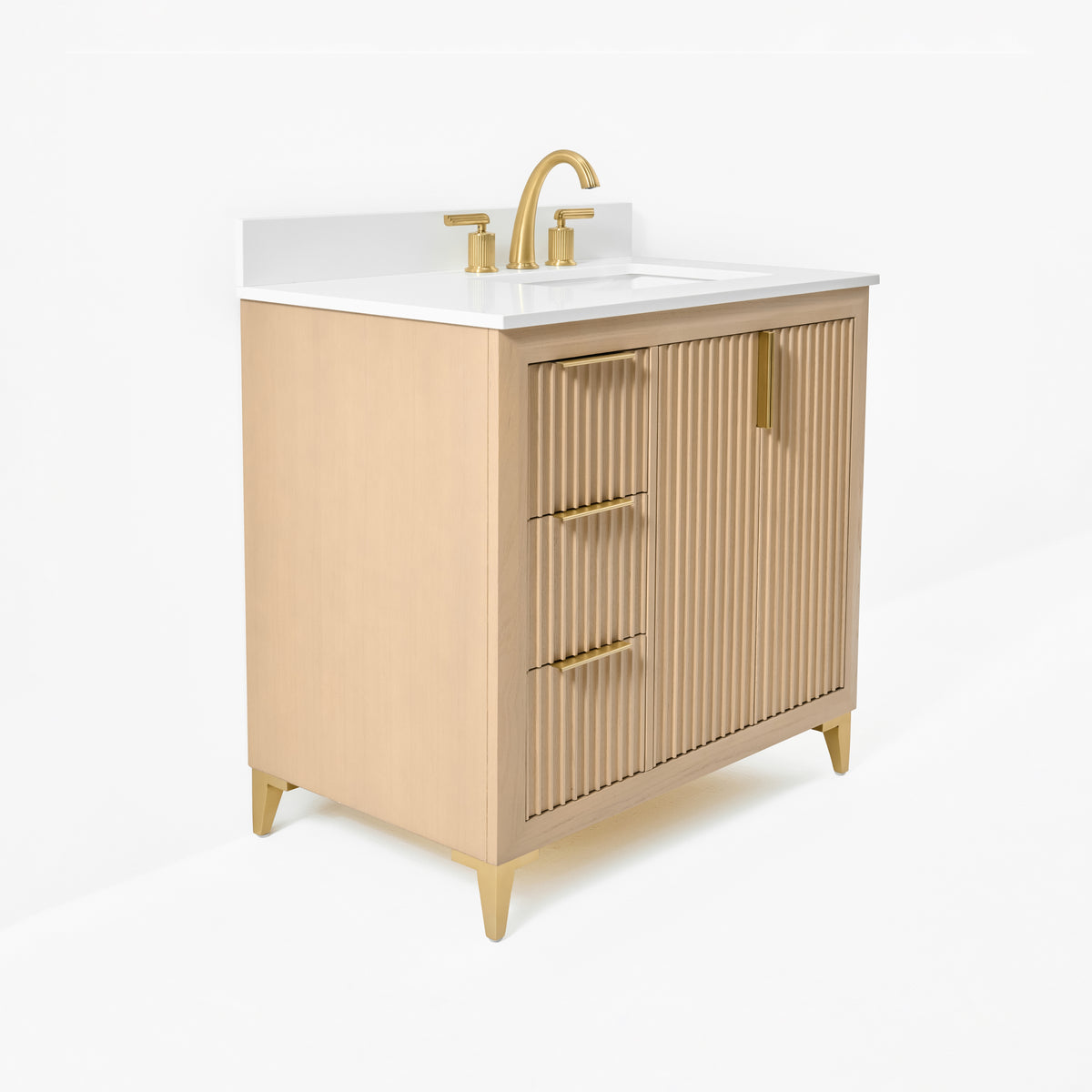 Ancerre Designs Turlington 36-inch Oak vanity - Closed angled view