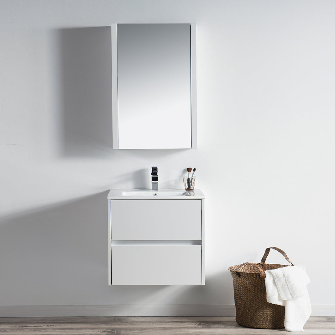 Valencia 24-Inch Bathroom Vanity: Compact Chic for Modern Spaces. Elevate Your Small Bathroom with Sleek Design and Smart Functionality. Discover the Essence of Gloss White Valencia