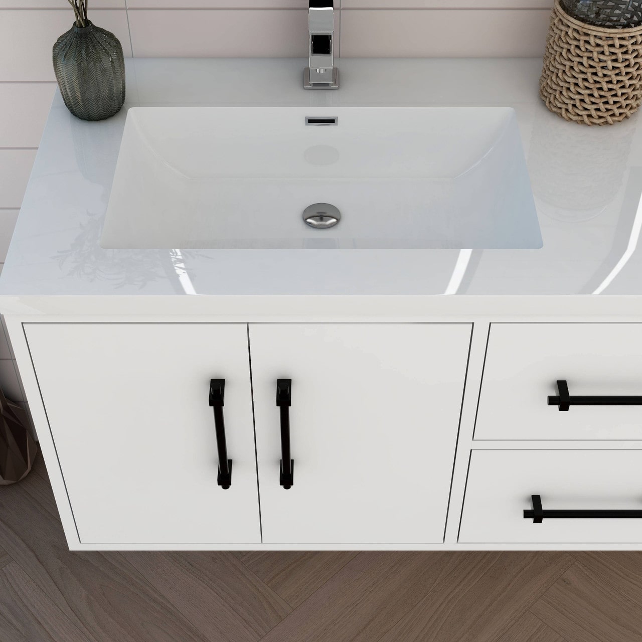 Victoria 60" Wall Mounted Vanity with Double Sink