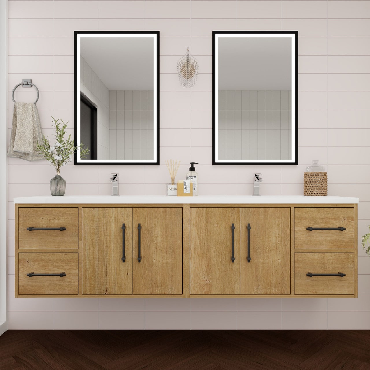 Victoria 72" Wall Mounted Vanity with Double Sink