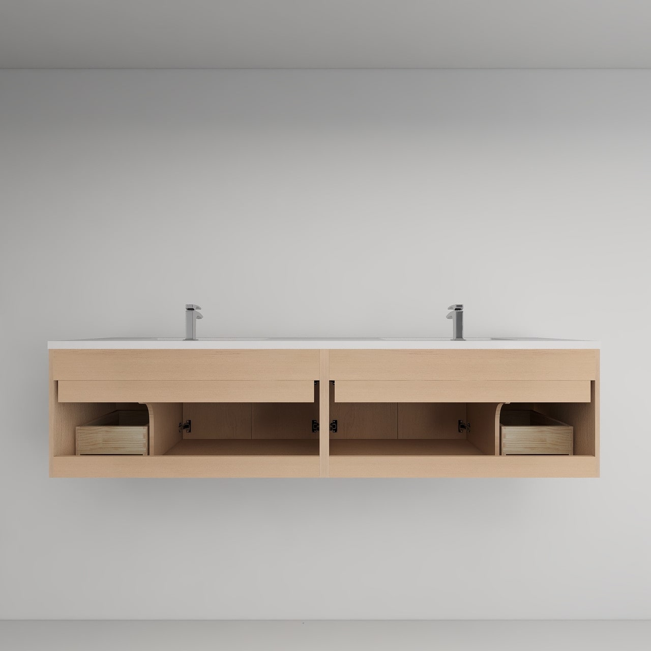 Victoria 84" Wall Mounted Vanity with Double Sink