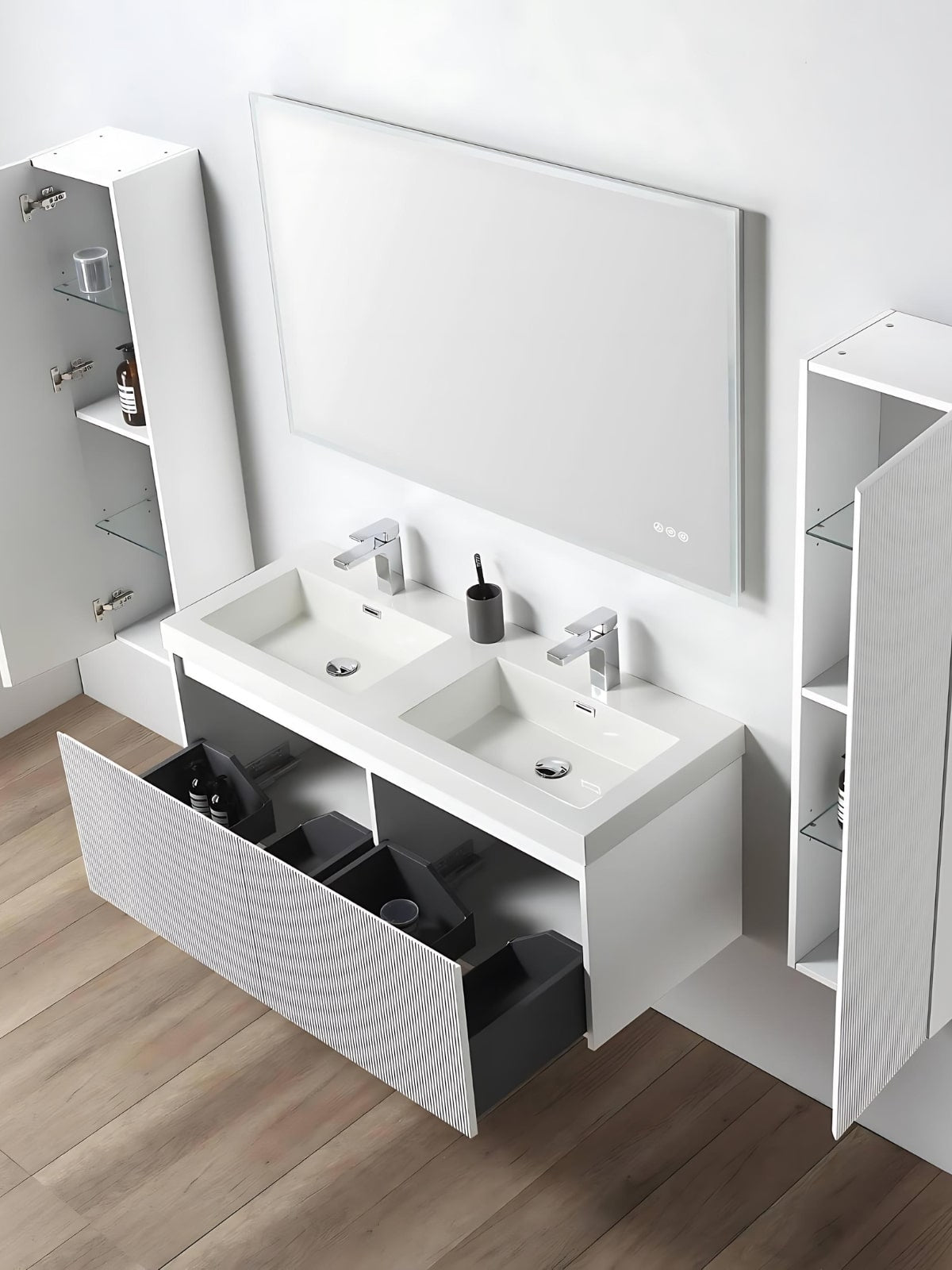 Picking a wooden floating vanity is the easiest choice for your next bathroom remodel