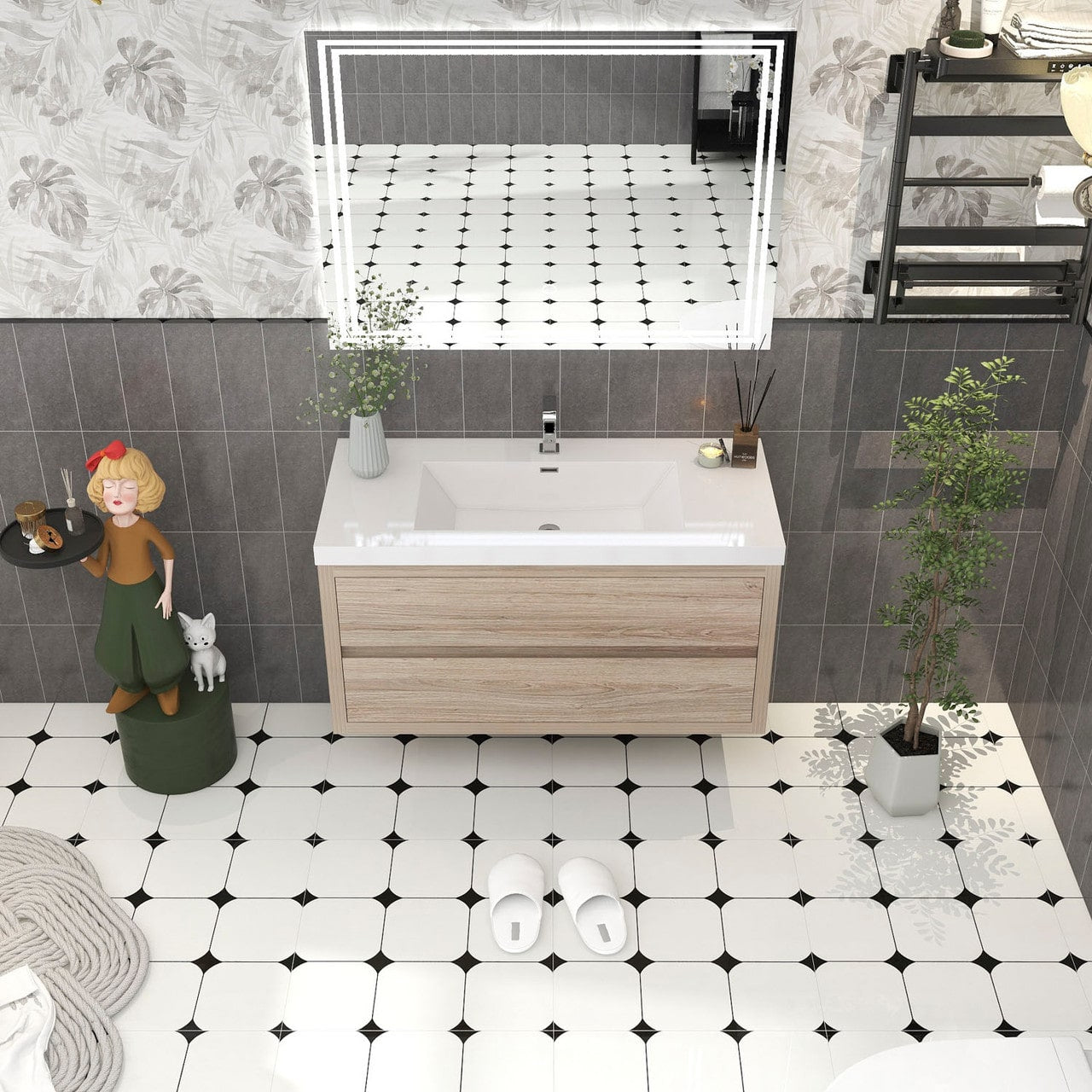 Louis 42" Modern Wall-Mounted Vanity