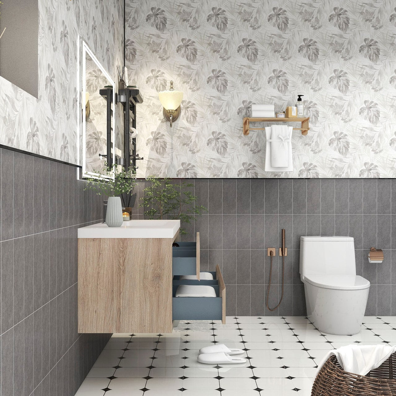 Louis 48" Modern Wall-Mounted Vanity