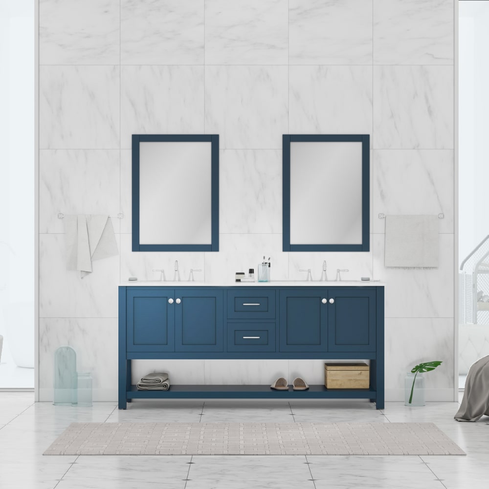Wilmington 72" Blue Double Vanity  - Contemporary Bathroom Vanity